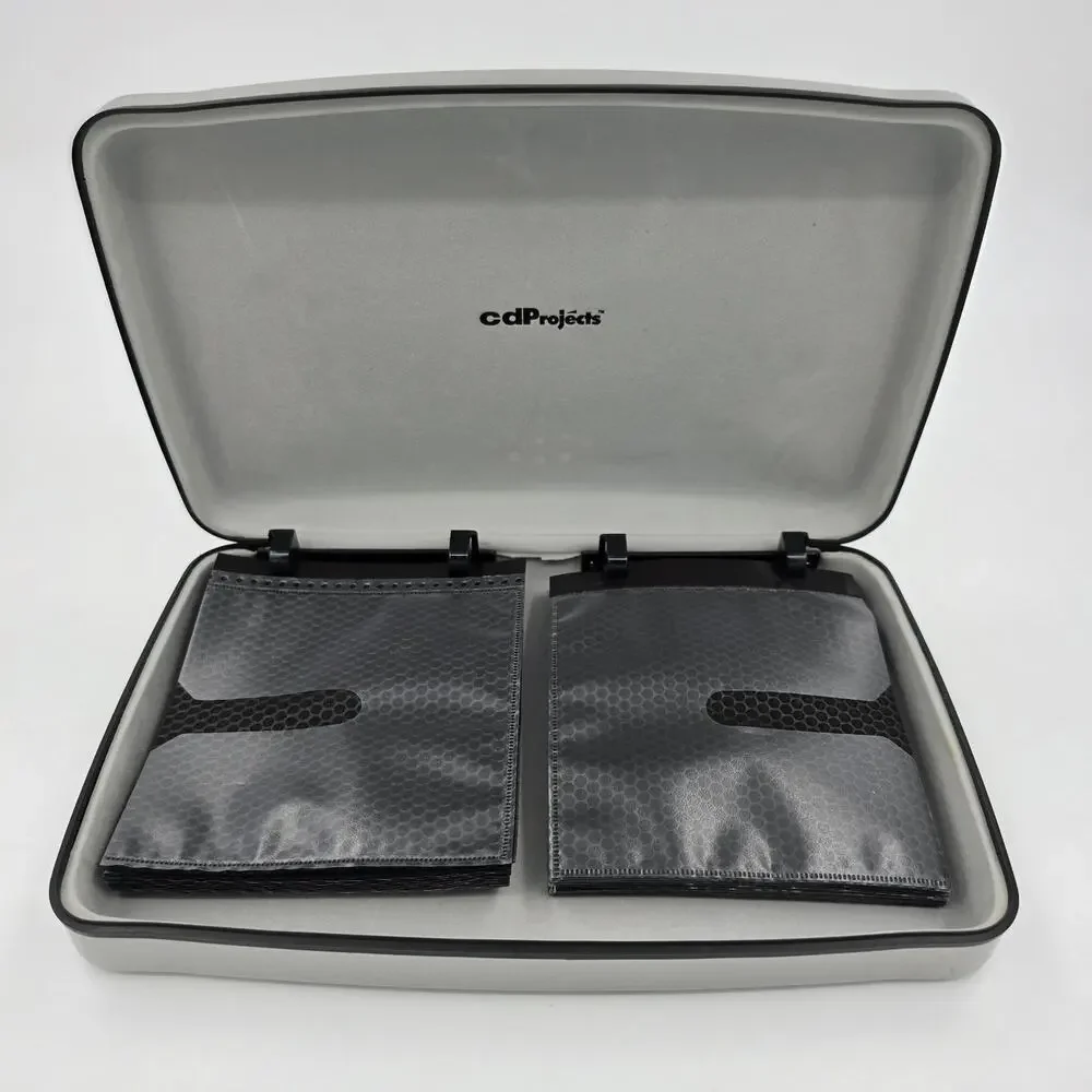 CDProjects Silver Hard Shell CD DVD Holder - 58 Sleeves Included - Holds 60 +